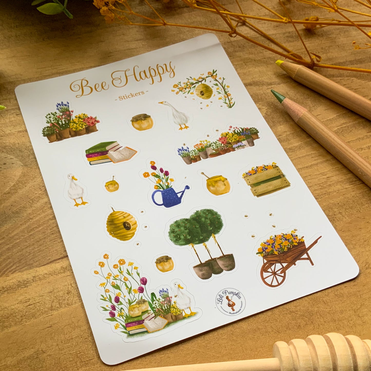 Planche de stickers - Bee Happy